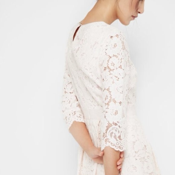 Ted Baker London Ameeya Flora Lace Fit & Flare Dress in Light Pink Pleated Skirt - Picture 8 of 17